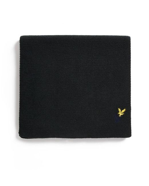 Lyle & Scott Black Plain Scarf for men