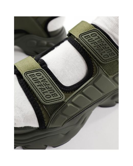 Buffalo Green Binary Track Sandals for men