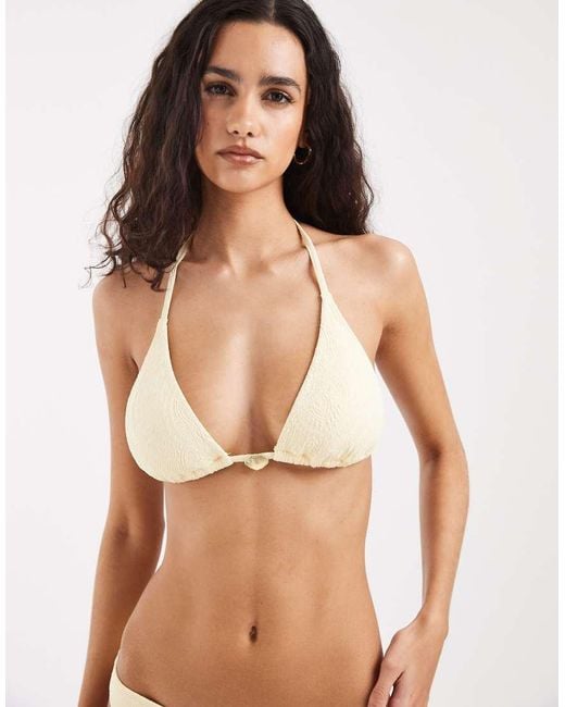 Hollister Brown Triangle Halterneck Bikini Top Co-ord