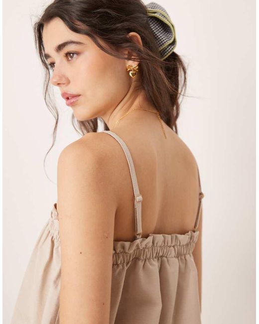 ASOS Natural Linen Blend Trapeze Cami Top