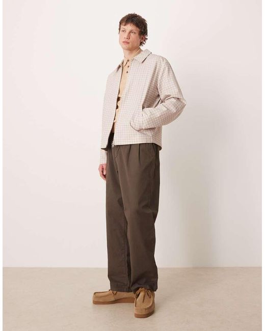 ASOS Natural Checked Cotton Jacket for men