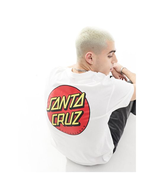 T-shirt classique à pois Santa Cruz pour homme en coloris White