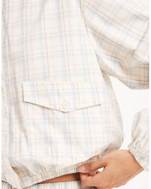 ASOS Natural Hooded Button Through Bomber Jacket