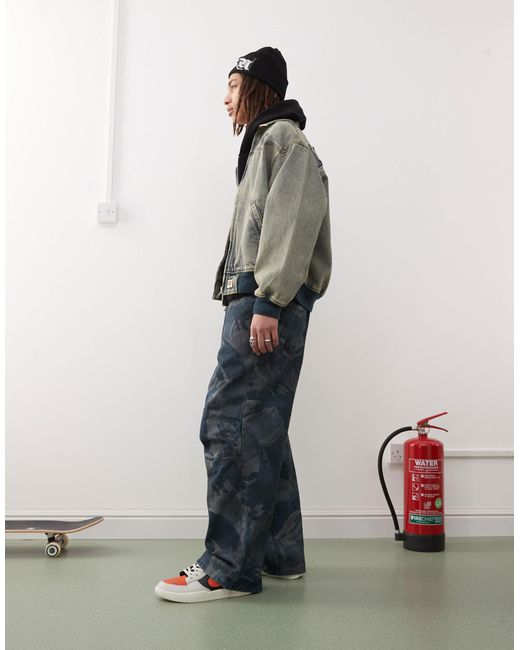 Aape By A Bathing Ape – lockere jeans mit jacquard-muster und waschung in Blue für Herren