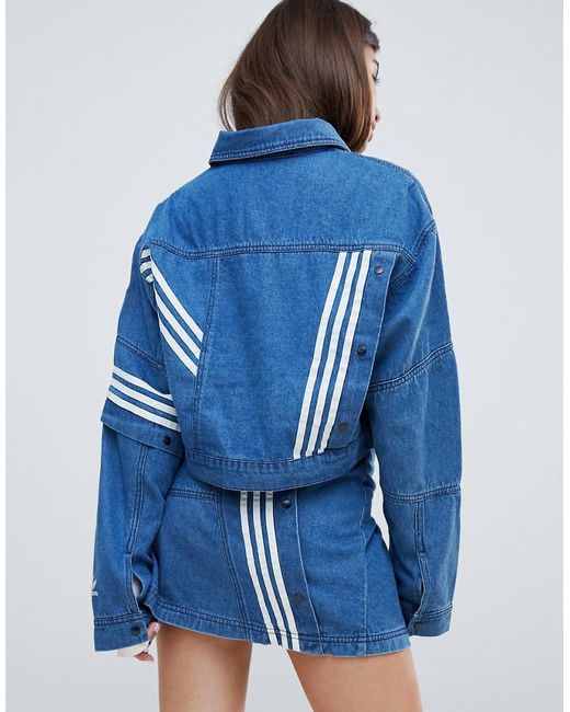 adidas Originals X Cathari Diagonal Stripe Denim Jacket in Blue | Lyst Australia