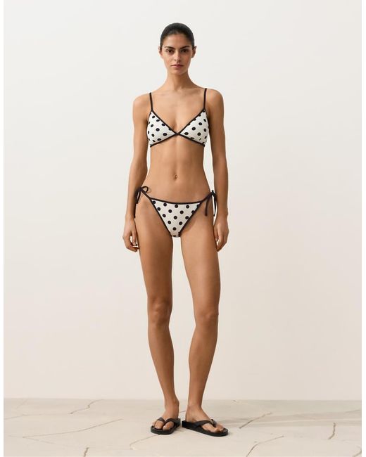 Oysho Black Polka Dot Triangle Bikini Top