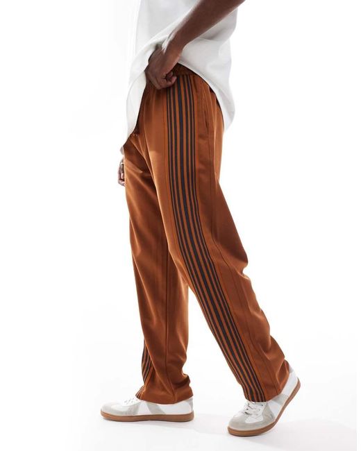 Pull&Bear White Wide Leg Stripe joggers for men