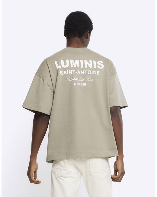 River Island – luminis – kurzärmliges t-shirt in Natural für Herren
