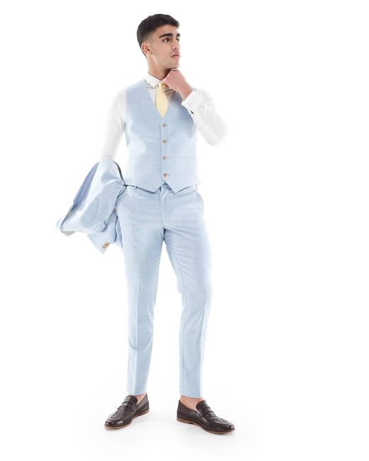ASOS Wedding – eng geschnittene anzugweste in White für Herren