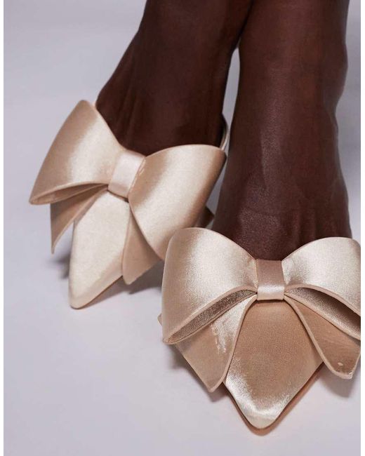 Public Desire Purple Loren Pointed Heels Shoots With Bow