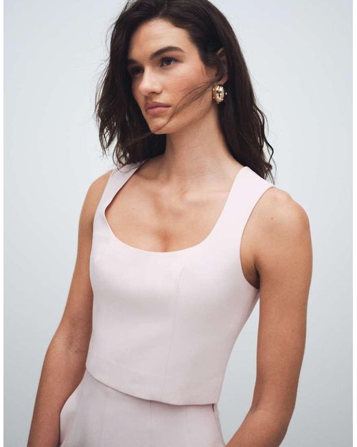 ASOS White Tailored Crop Top
