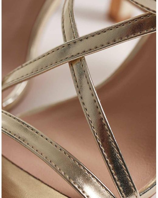 London Rebel White London Rebel Elin Wide Fit Heeled Strappy Sandal