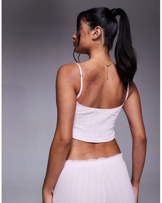 Oh Polly White Sweetheart Cami Lounge Top Co-Ord