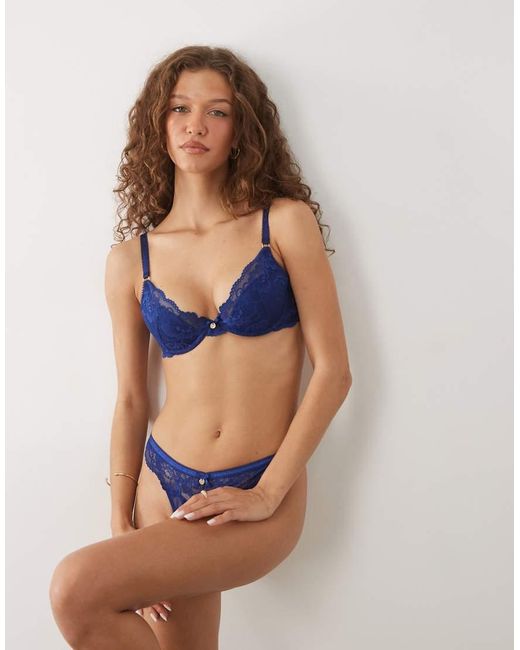 Boux Avenue Blue Harper Padded Balconette Bra
