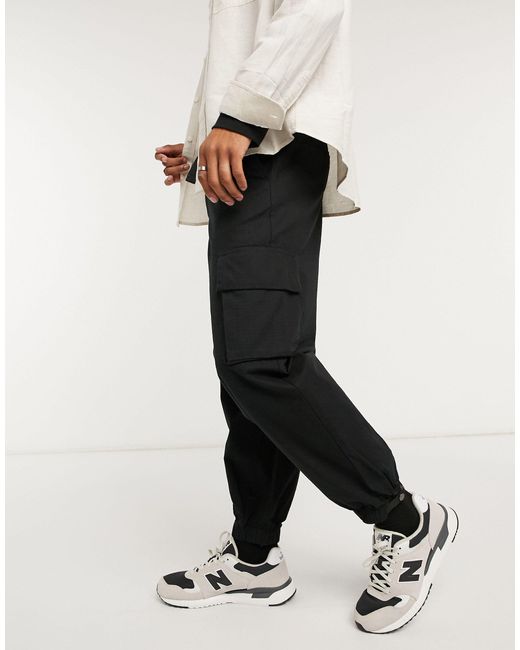 black oversized cargo pants