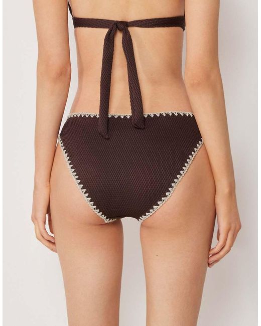 Calzedonia Black Bikini Bottoms Bicolor Embroidery