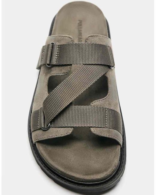 Pull&Bear Gray Technical Sandals for men