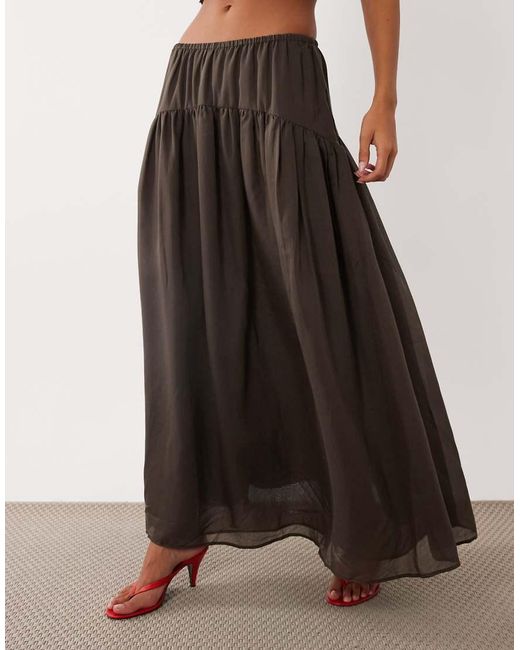 ASOS Yellow Shirred Co-Ord Volume Maxi Skirt