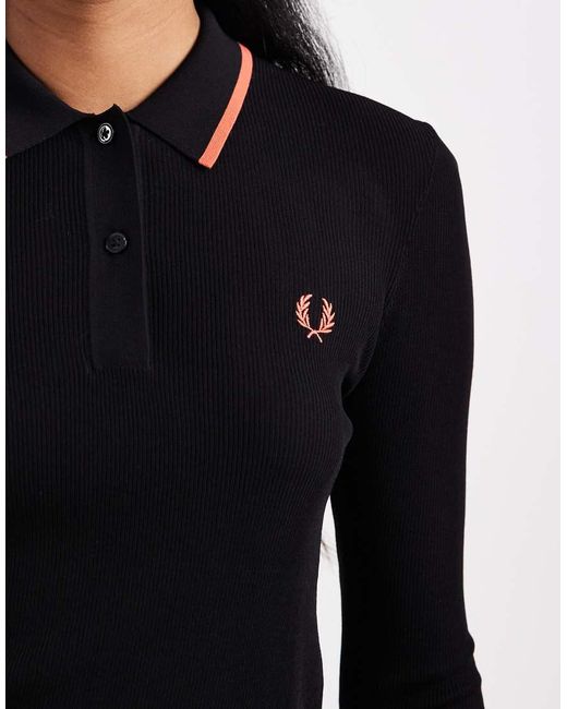 Fred Perry Black Ribbed Knitted Shirt