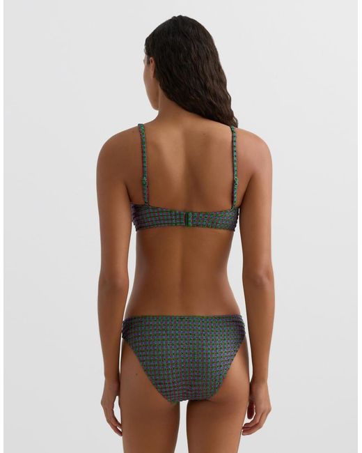 Oysho Green Gingham Classic Bikini Briefs