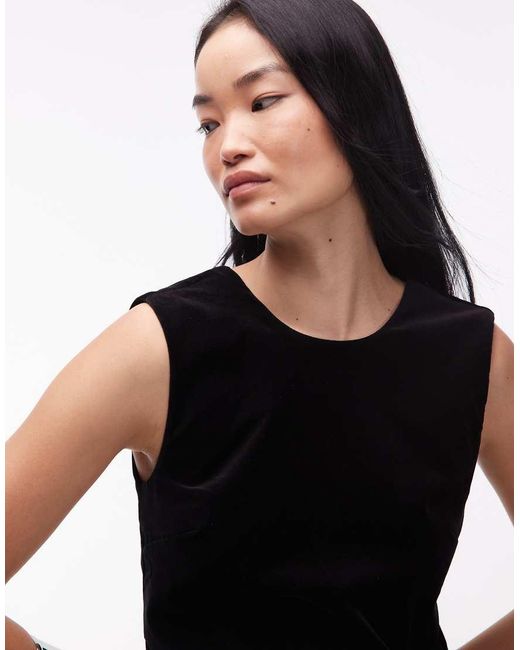 & Other Stories White Velvet Mini Dress With Low V-back
