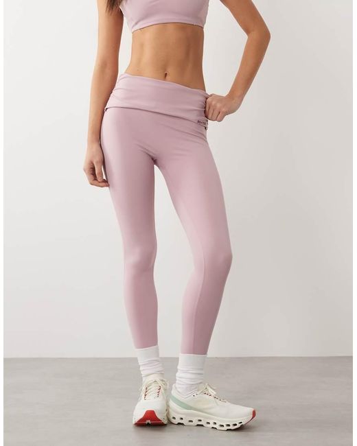 BO+TEE Pink Bo+tee Foldover Mid Rise Stirrup leggings