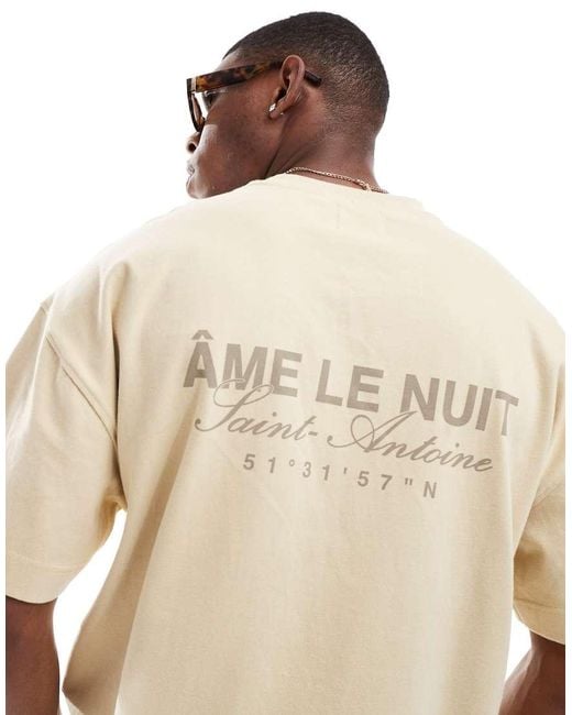 River Island Natural Ame Le Nuit T-shirt for men