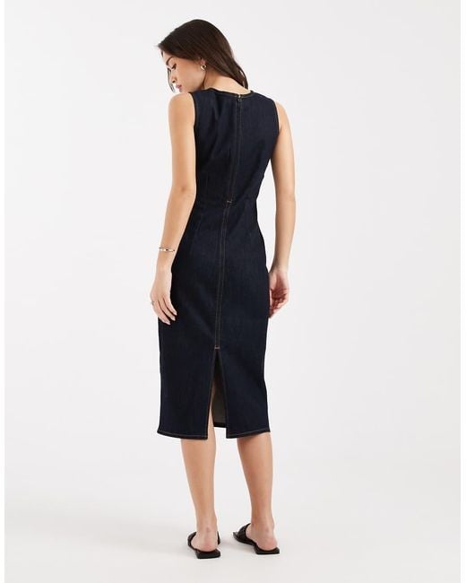 Levi's Black Column Denim Midi Dress