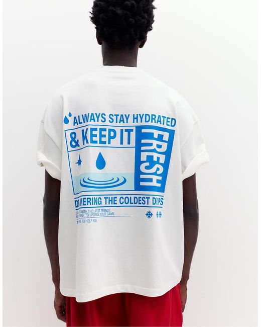 Pull&Bear Red Short Sleeve T-shirt With Graphic for men