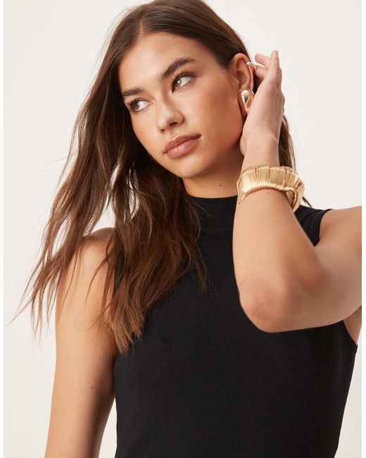 Mango Black – hochgeschlossenes midikleid aus kompaktem strick