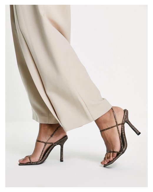 public desire rayelle square toe heeled sandals in beige