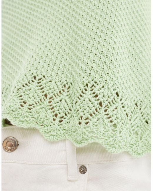 Vero Moda Green Crochet Cami Vest Top