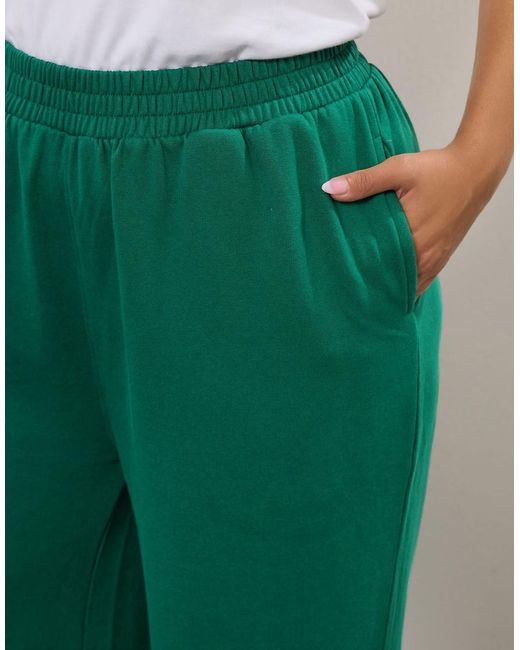 Yours Clothing Green 'La' Wide Leg Joggers