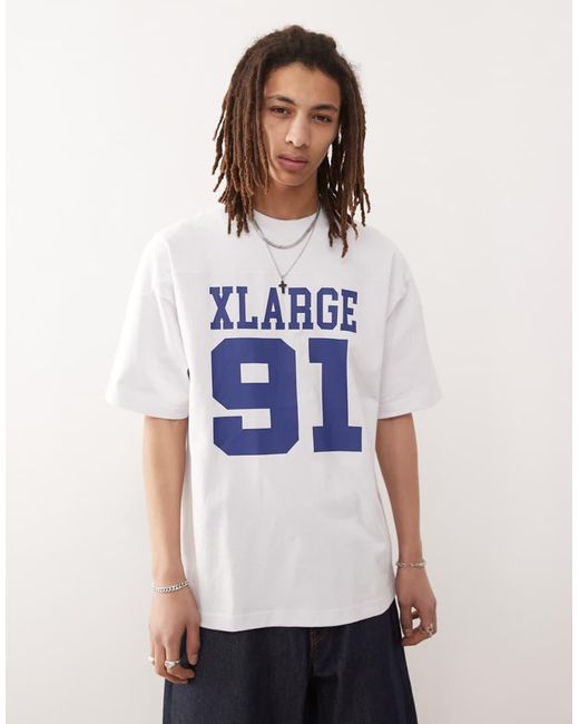 Xlarge White T-shirt With Oversized Logo And Number 91 Print for men