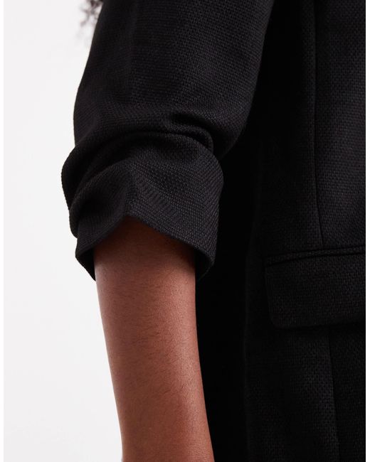 Vero Moda Black Ruched Sleeve Blazer