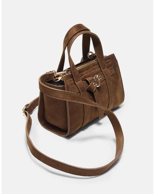 Stradivarius White Mini Tote Bag With Buckle