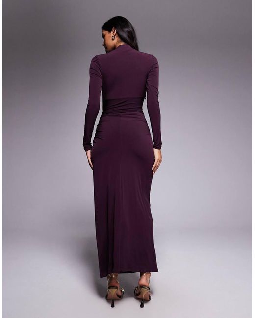 DASKA Purple Exclusive High Neck Maxi Dress