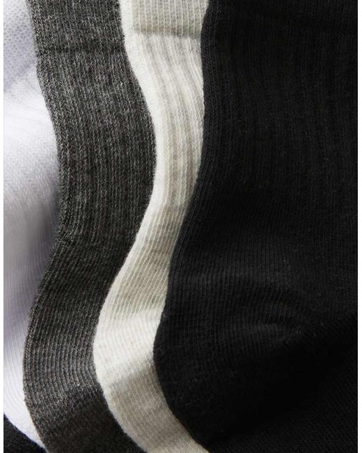 Cotton On Black 5Pk Quarter Crew Sock
