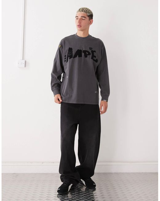Aape By A Bathing Ape Gray Aape By A Bathing Ape Boxy T-shirt for men