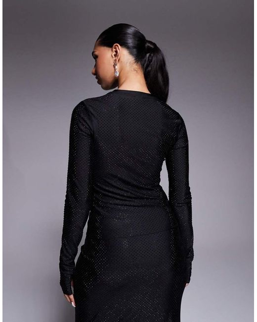AFRM Gray Hotfix Long Sleeve Thumbhole Detail Top Co-ord