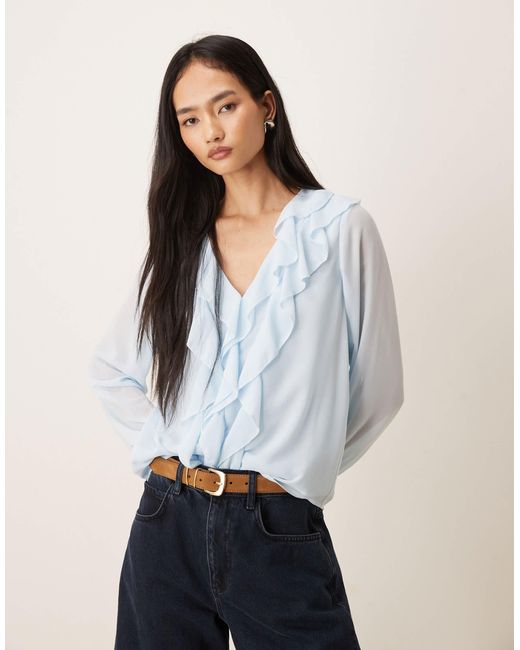 Vila White – bluse aus webstff