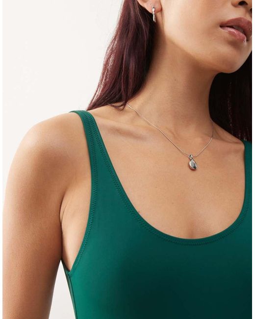 Weekday Green Low Back High Cut Swimsuit
