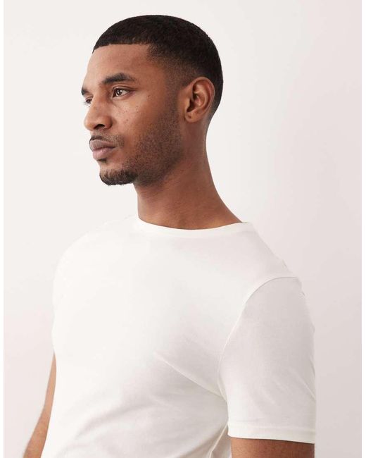 ASOS White Essentials 2 Pack Muscle Fit T-shirts for men