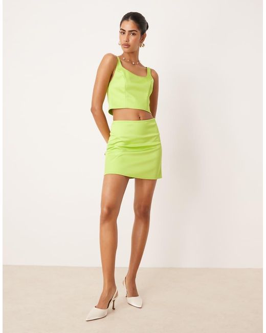 ASOS Green Satin Wide Square Neck Cami Top