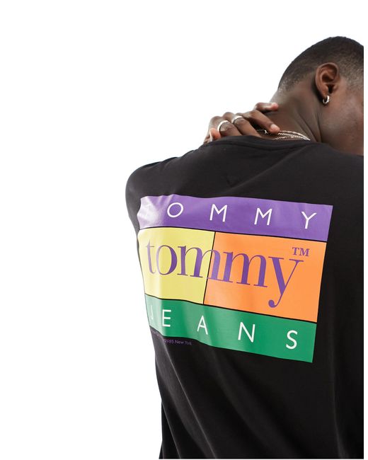 T-shirt coupe classique à motif drapeau Tommy Hilfiger pour homme en coloris Black