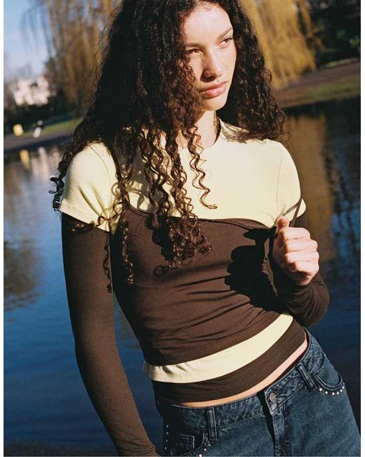 Stradivarius Blue Basic Short Sleeve Round Neck T-Shirt