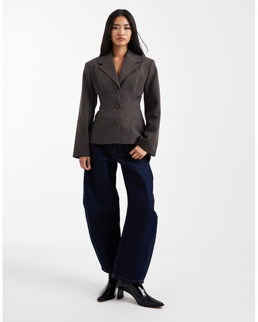 ASOS Black Moulded Cinch Blazer