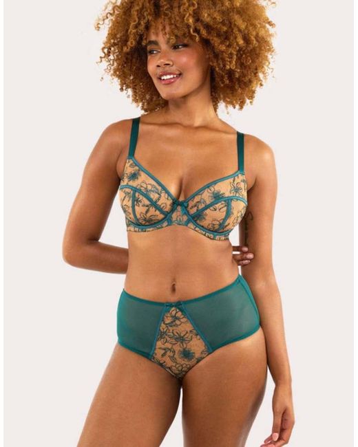 Playful Promises Blue Olivia Embroidery Balconette Bra