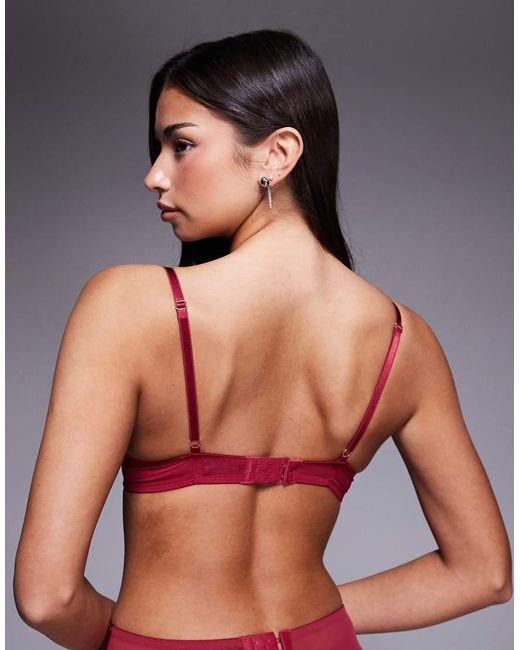 Ann Summers Red Shimmering Padded Plunge Bra
