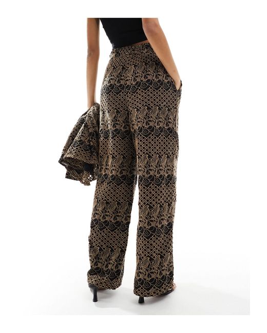 Y.A.S Black Broderie Wide Leg Trouser Co-ord